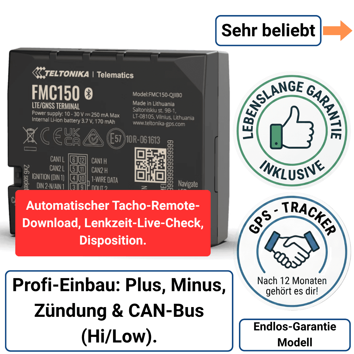 CAN-Bus GPS Tracker im Endlos Garantie Modell nutzen | Flotten-Telematik