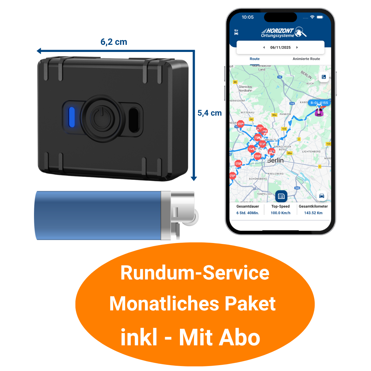 Mini GPS Tracker mit Abo | 4G Akku-Tracker mit SIM - GPS Tracker für Fahrzeuge