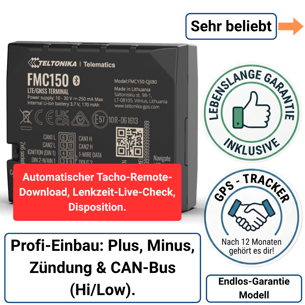 CAN-Bus GPS Tracker im Endlos Garantie Modell nutzen | Flotten-Telematik