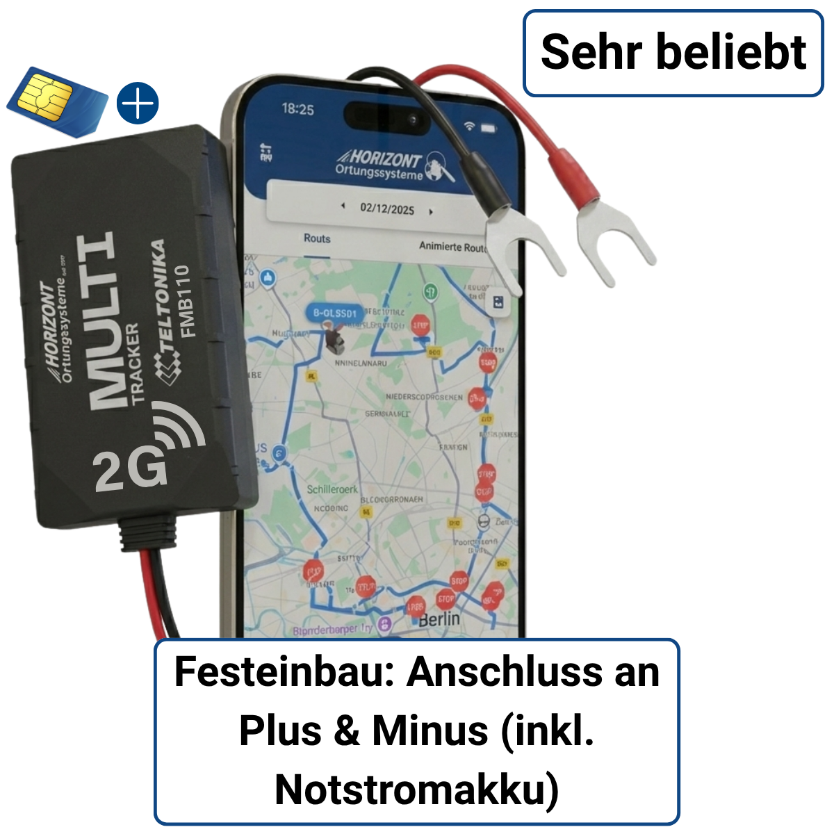 GPS Tracker 2G mit Abo | Festeinbau für Auto & Flotte - resim 1