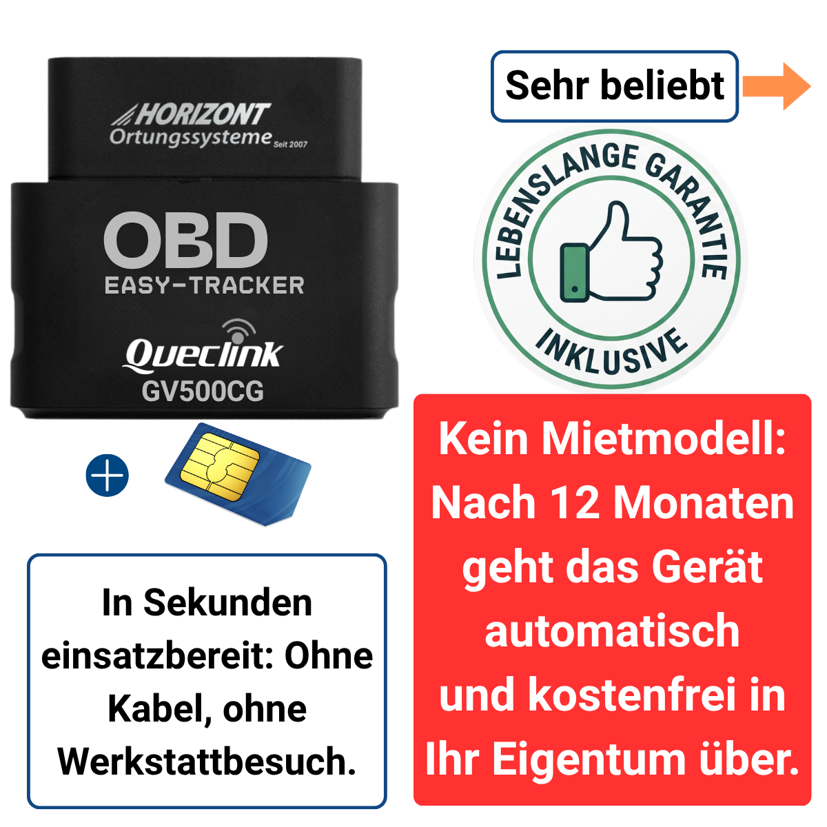 OBD GPS Tracker mit Abo | 4G Plug & Play fürs Auto