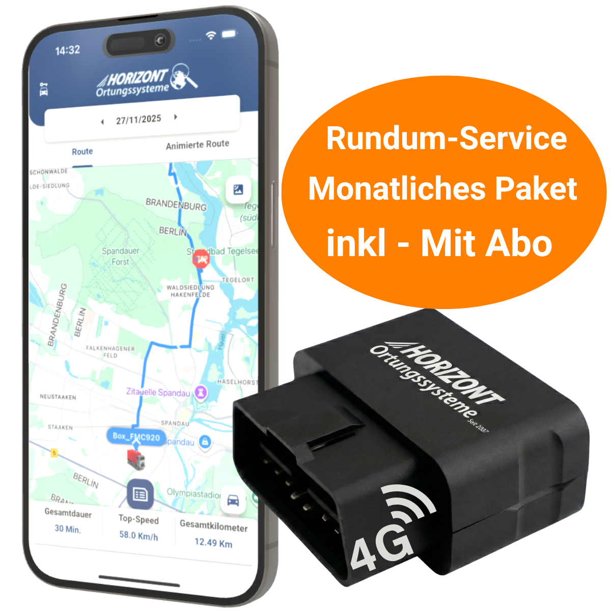 OBD GPS Tracker mit Abo | 4G Plug & Play fürs Auto - GPS Tracker für Fahrzeuge