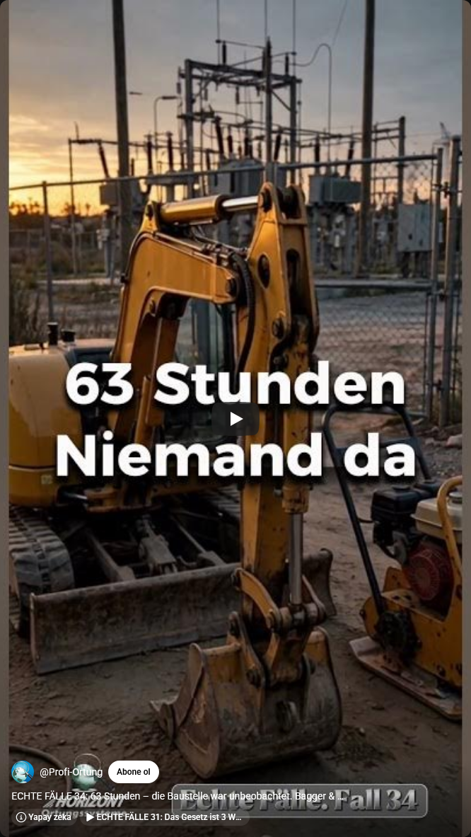 ECHTE FÄLLE 34: 63 Stunden – die Baustelle war unbeobachtet. Bagger & Rüttelplatte weg.